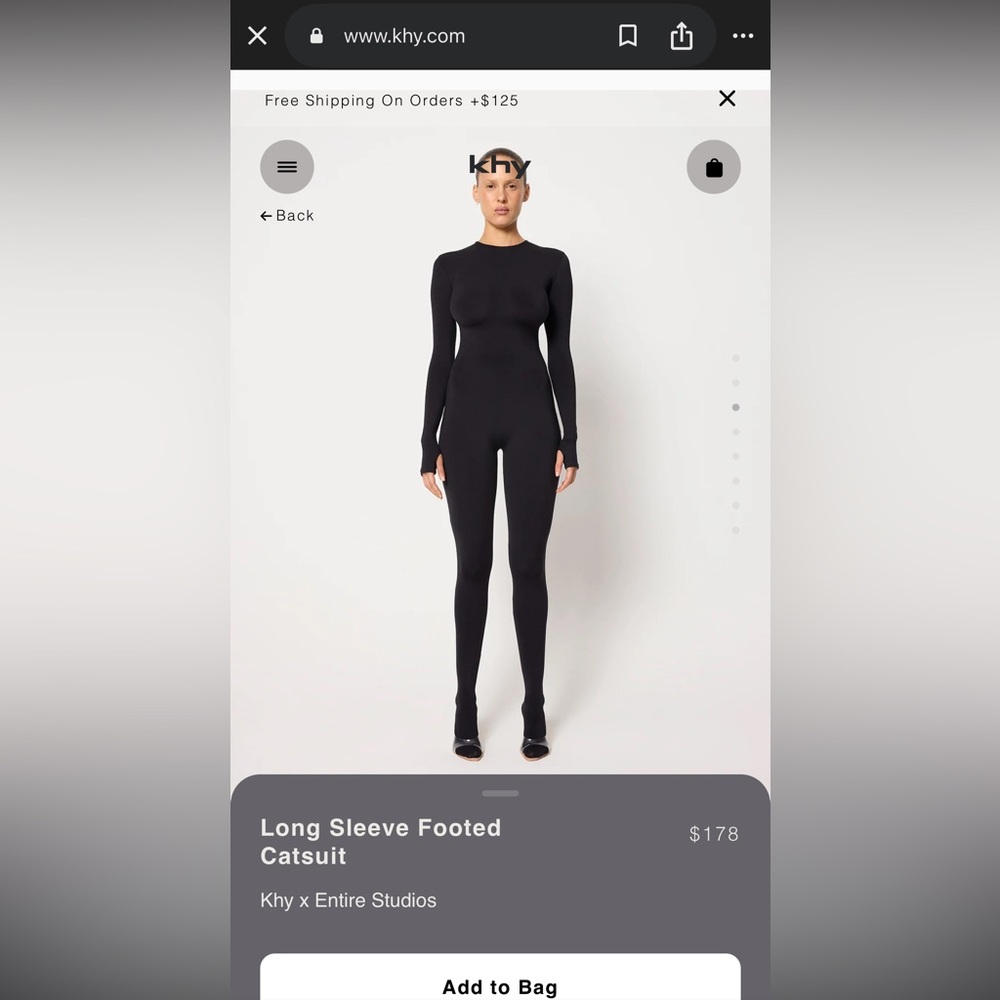 Black Long Sleeve Footed Catsuit
Khy x Entire Studios